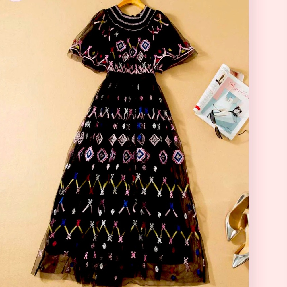 Black mesh dress